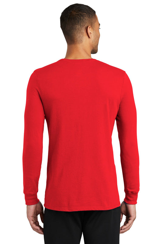 Nike Dri-FIT Cotton/Poly Long Sleeve Tee. NKBQ5230 University Red