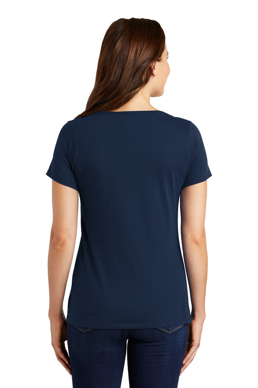 Nike Women's Dri-FIT Cotton/Poly Scoop Neck Tee. NKBQ5234 College Navy