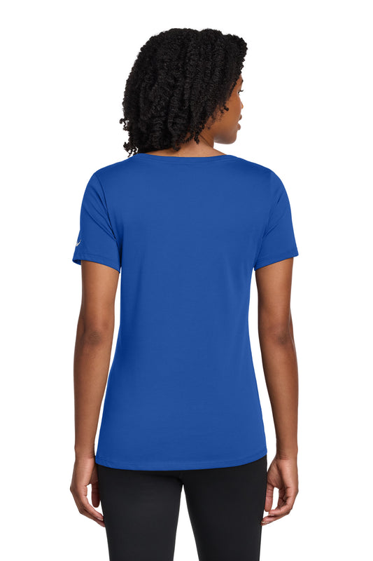 Nike Women's Dri-FIT Cotton/Poly Scoop Neck Tee NKBQ5234 Rush Blue