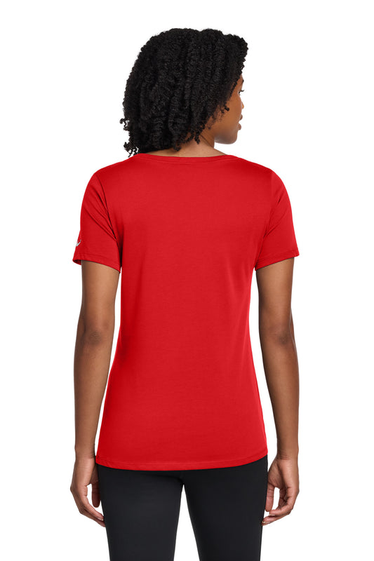 Nike Women's Dri-FIT Cotton/Poly Scoop Neck Tee NKBQ5234 University Red