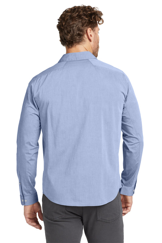 OGIO Commuter Woven Shirt OG1002 Metal Blue Heather