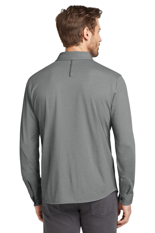 OGIO Code Stretch Long Sleeve Button-Up OG145 Tarmac Grey Heather