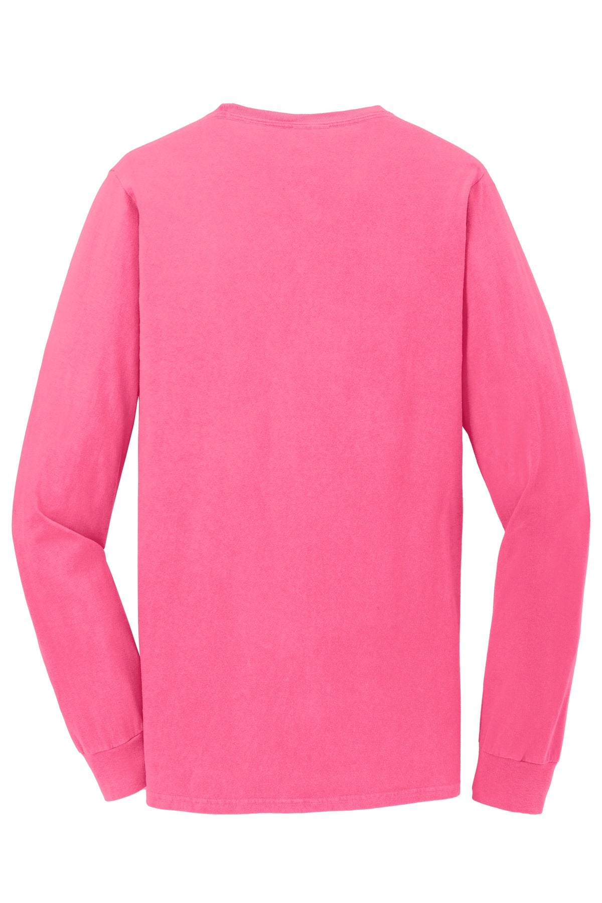 Port & Company Beach Wash Garment-Dyed Long Sleeve Tee PC099LS Neon Pink