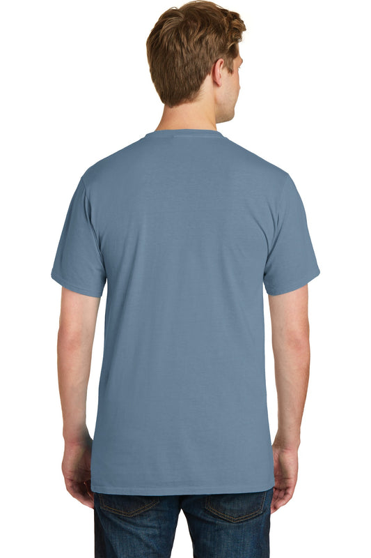 Port & Company Beach Wash Garment-Dyed Pocket Tee. PC099P Denim Blue