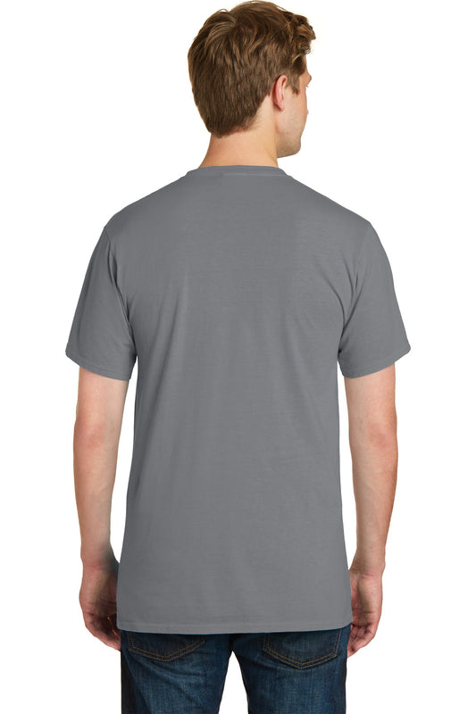 Port & Company Beach Wash Garment-Dyed Pocket Tee. PC099P Pewter