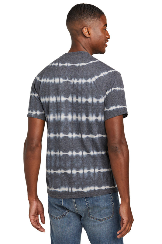 Port & Company Allover Stripe Tie-Dye Tee PC142 Graphite/ Light Grey