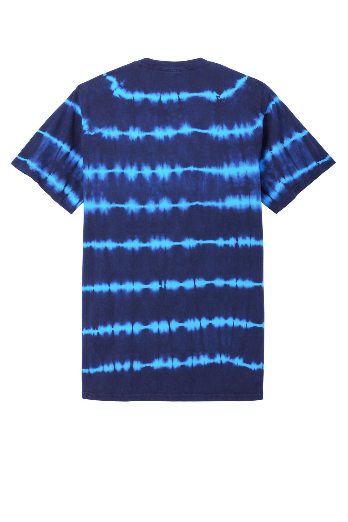 Port & Company Allover Stripe Tie-Dye Tee PC142 Turquoise/ Team Navy