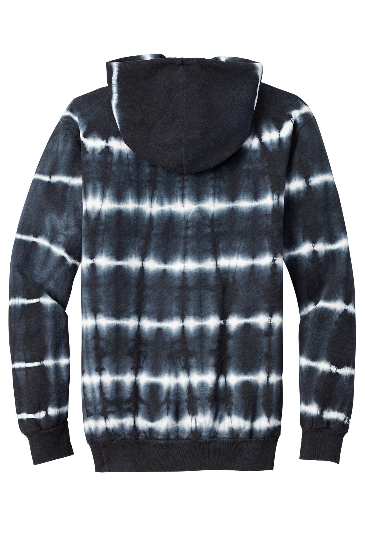 Port & Company Allover Stripe Tie-Dye Fleece PC143 Black/ White
