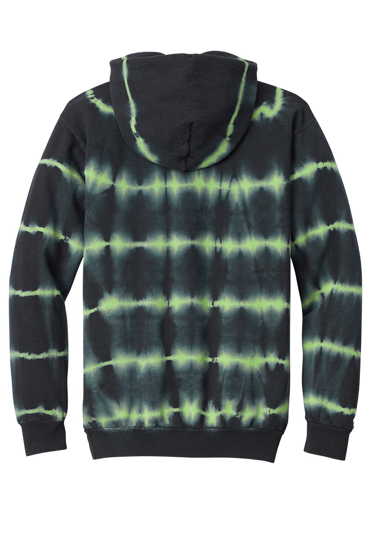 Port & Company Allover Stripe Tie-Dye Fleece PC143 Green Tea/ Black