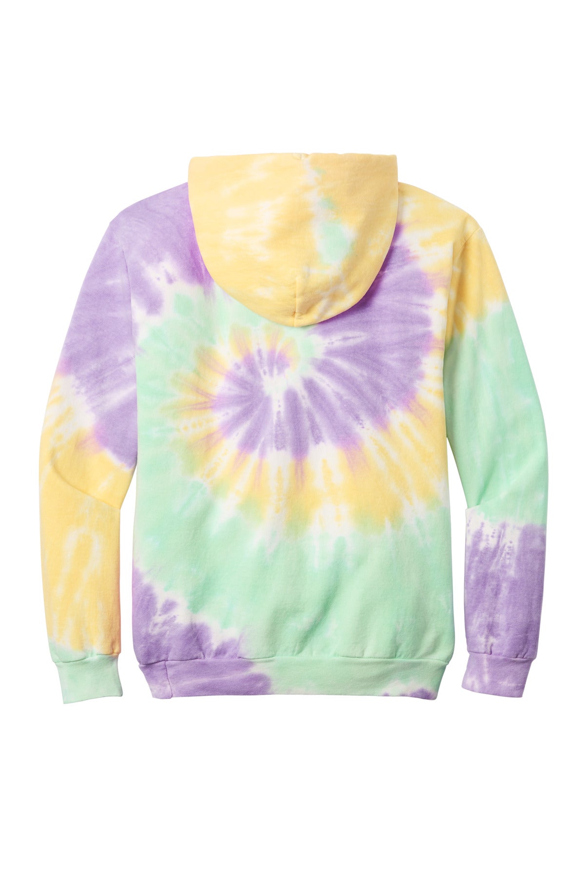 Port & Company Tie-Dye Pullover Hooded Sweatshirt. PC146 Mint Rainbow
