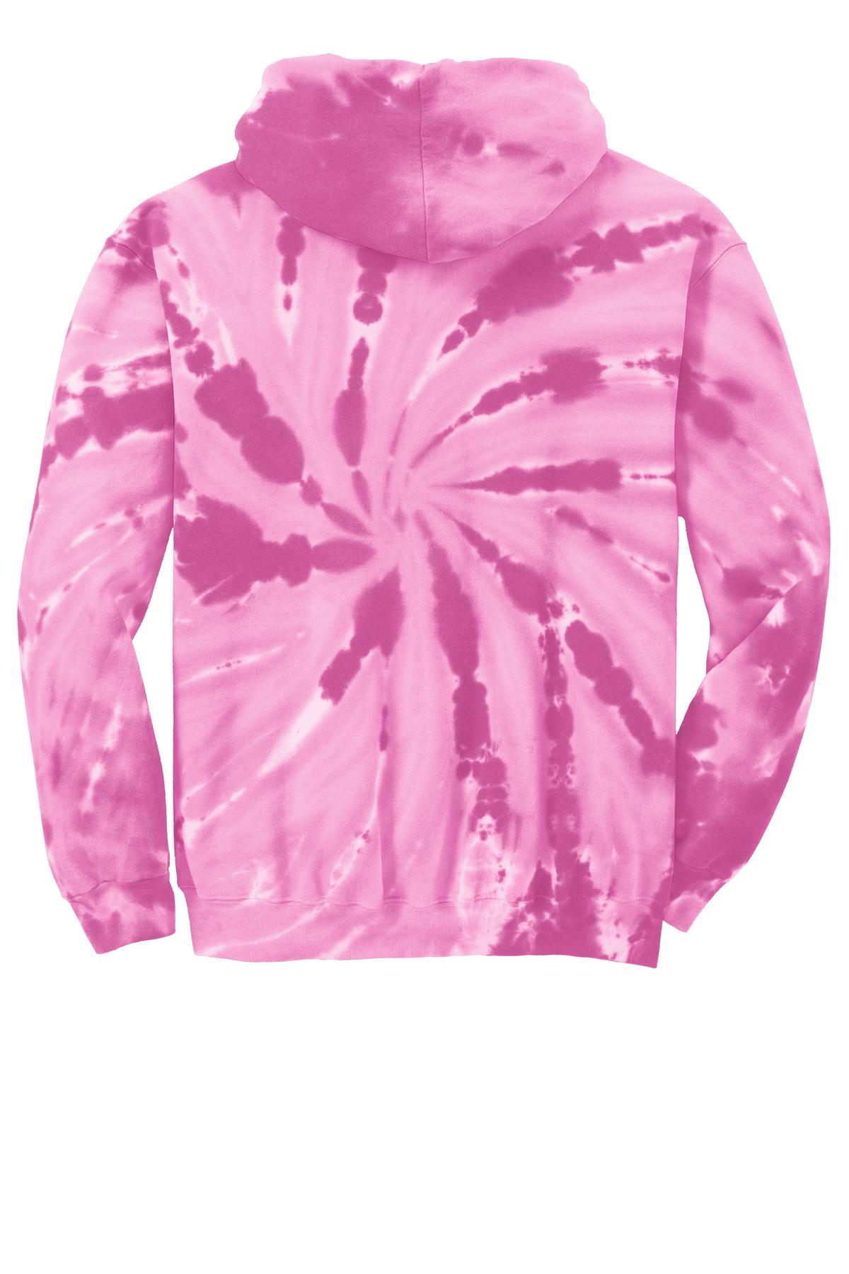 Port & Company Tie-Dye Pullover Hooded Sweatshirt. PC146 Pink