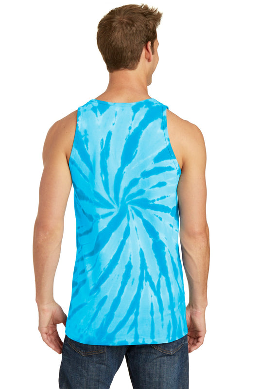 Port & Company Tie-Dye Tank Top. PC147TT Turquoise