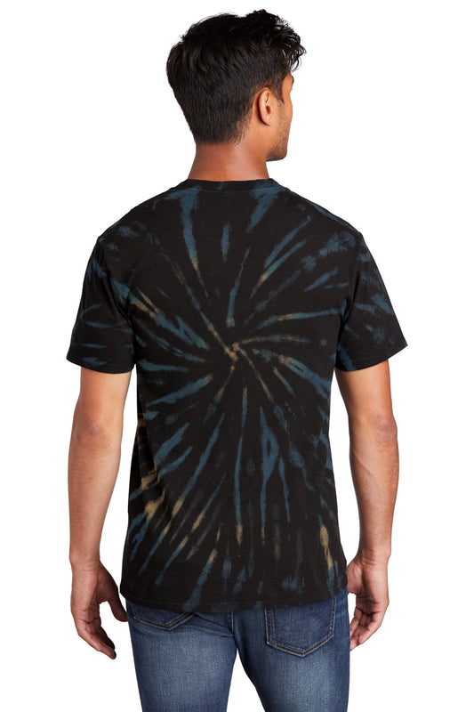 Port & Company Tie-Dye Tee. PC147 Black Galaxy Spiral