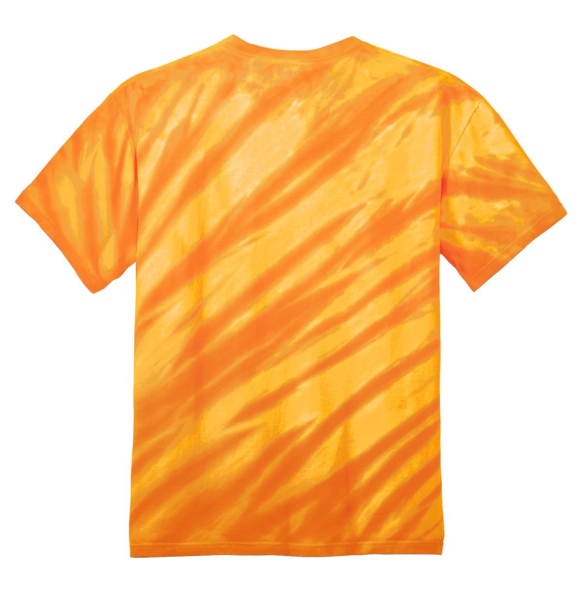 Port & Company Tiger Stripe Tie-Dye Tee. PC148 Gold