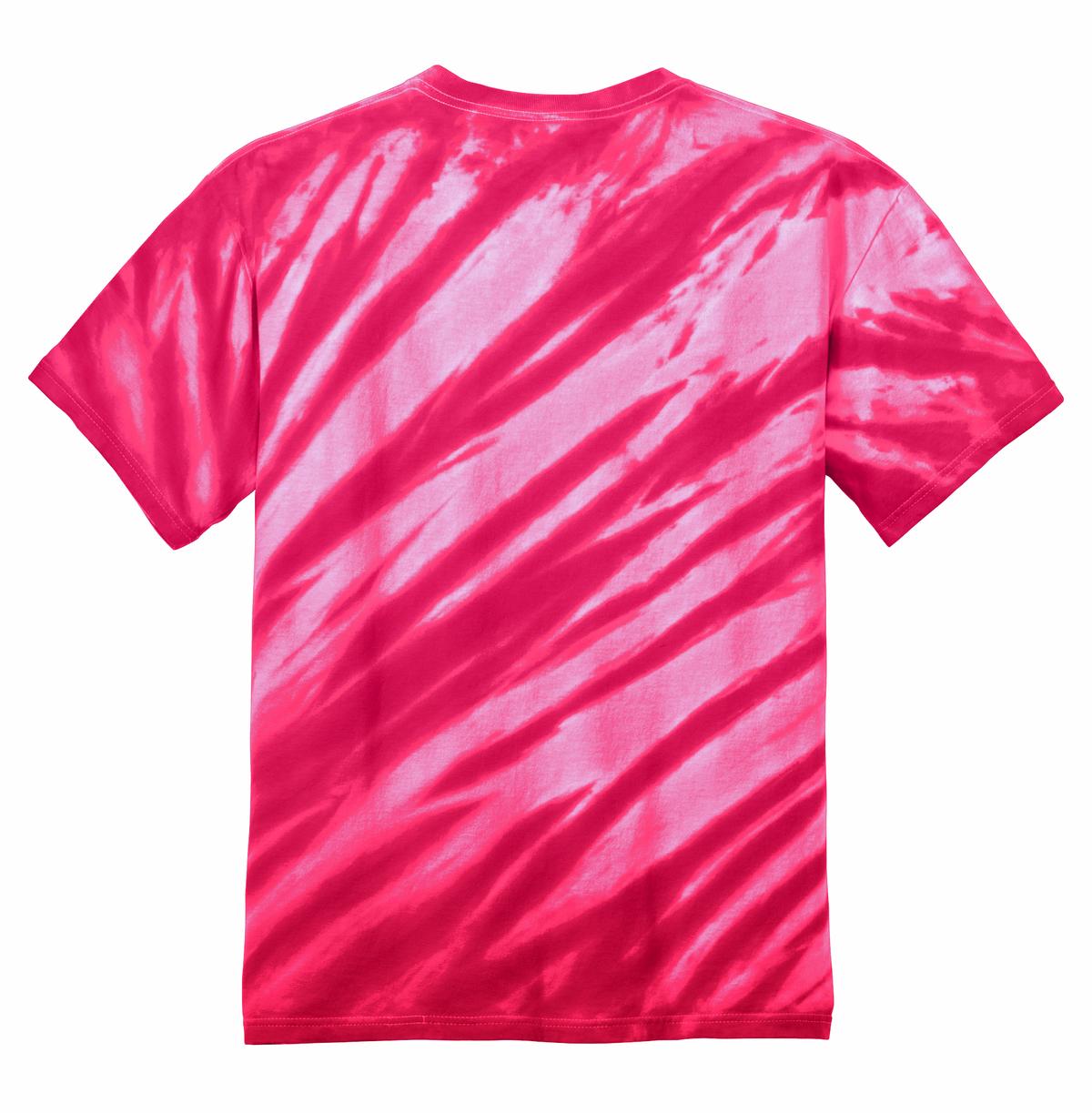 Port & Company Tiger Stripe Tie-Dye Tee. PC148 Pink