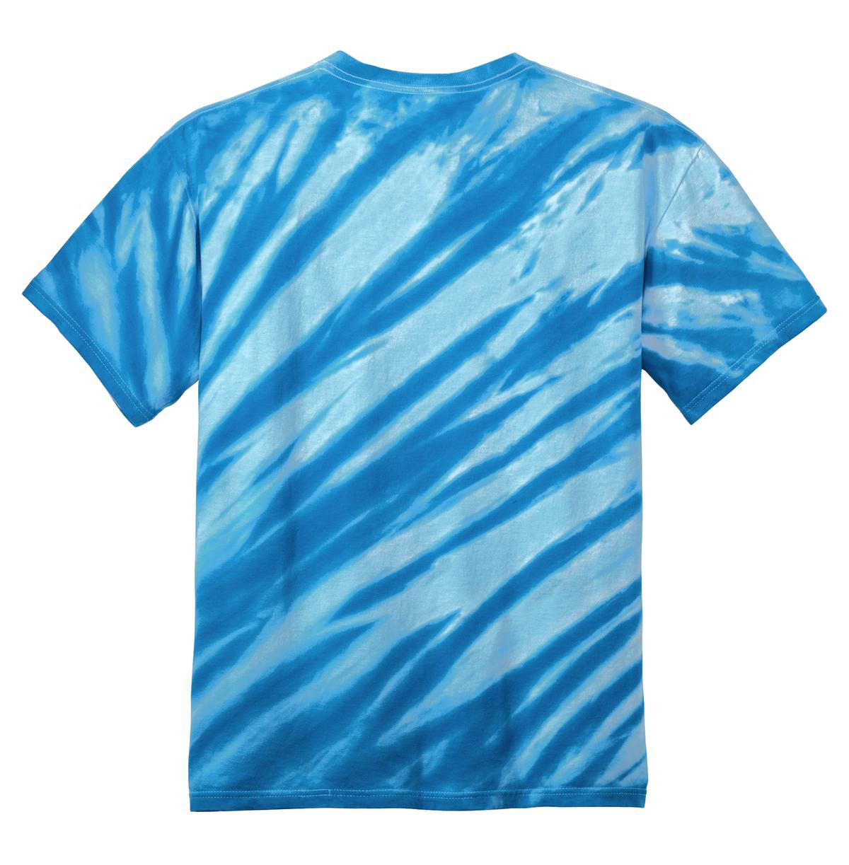 Port & Company Tiger Stripe Tie-Dye Tee. PC148 Royal