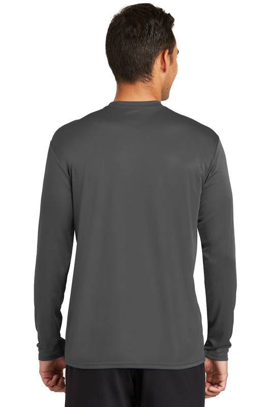Port & Company Long Sleeve Performance Tee. PC380LS Charcoal