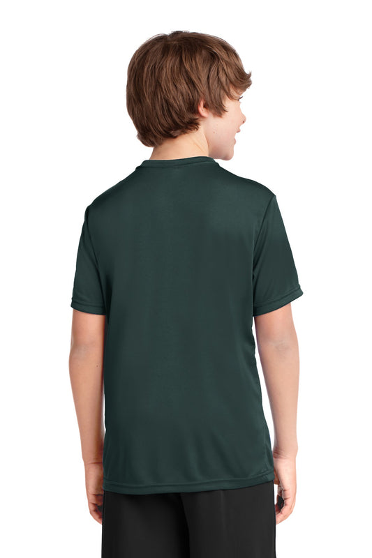 Port & Company Youth Performance Tee. PC380Y Dark Green