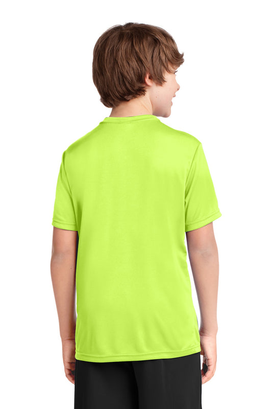 Port & Company Youth Performance Tee. PC380Y Neon Yellow