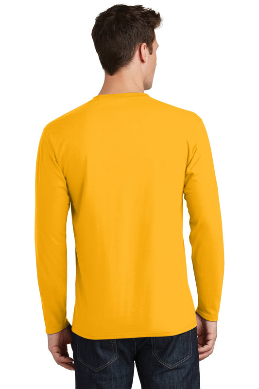 Port & Company Long Sleeve Fan Favorite Tee. PC450LS Bright Gold