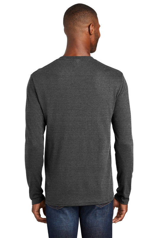 Port & Company Long Sleeve Fan Favorite Blend Tee. PC455LS Black Heather