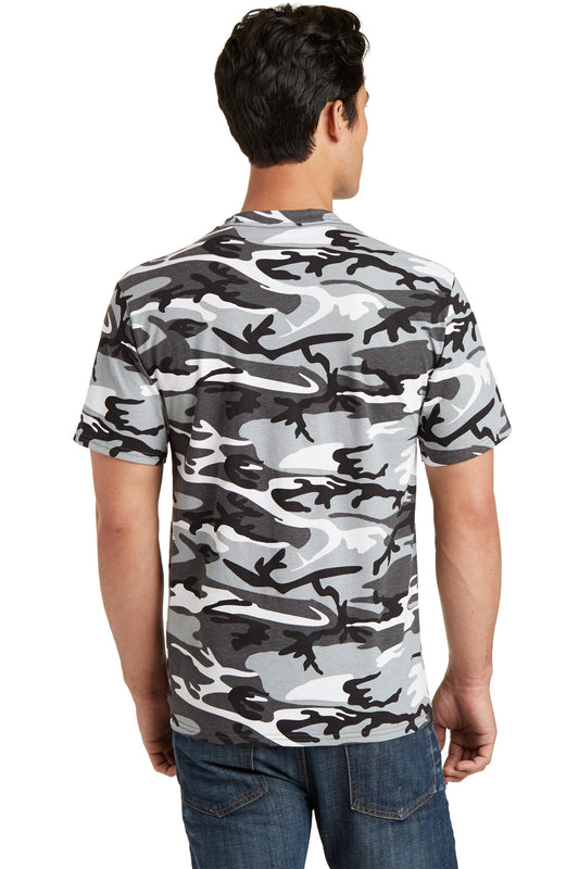 Port & Company Core Cotton Camo Tee. PC54C Winter Camo