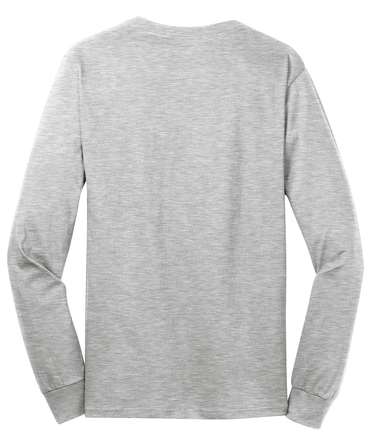 Port & Company Long Sleeve Core Cotton Tee. PC54LS Ash