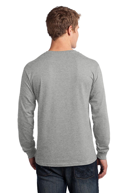 Port & Company Long Sleeve Core Cotton Tee. PC54LS Athletic Heather