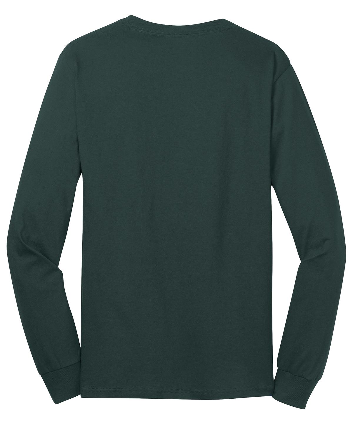 Port & Company Long Sleeve Core Cotton Tee. PC54LS Dark Green