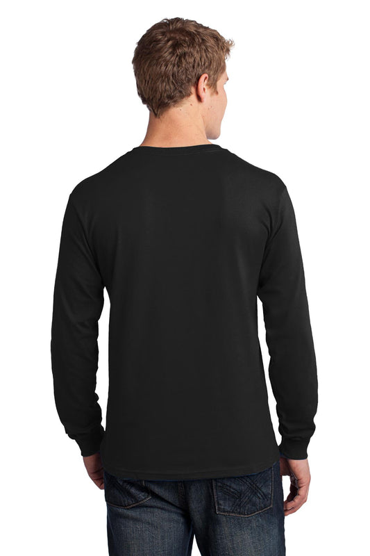 Port & Company Long Sleeve Core Cotton Tee. PC54LS Jet Black