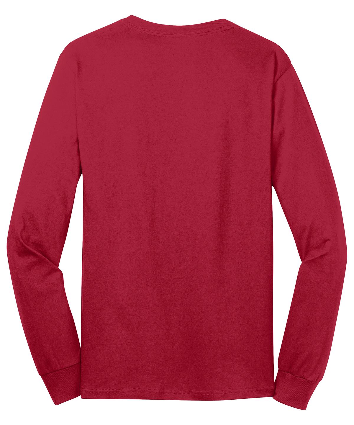 Port & Company Long Sleeve Core Cotton Tee. PC54LS Red