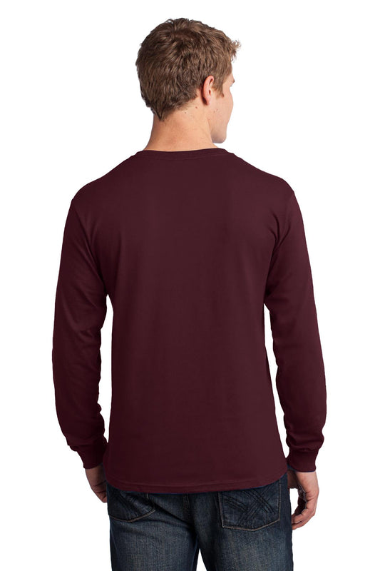 Port & Company Long Sleeve Core Cotton Tee. PC54LS Athletic Maroon