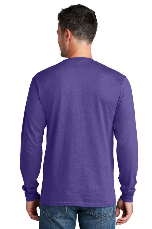 Port & Company Long Sleeve Core Cotton Tee. PC54LS Purple