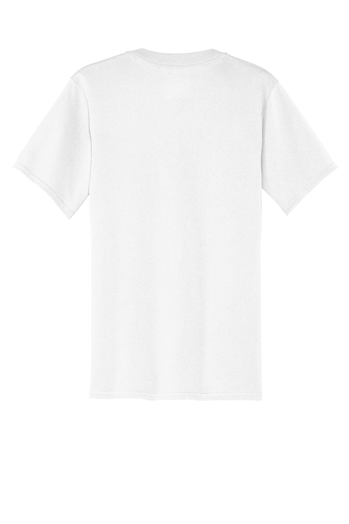 Port & Company Core Cotton Pocket Tee. PC54P White