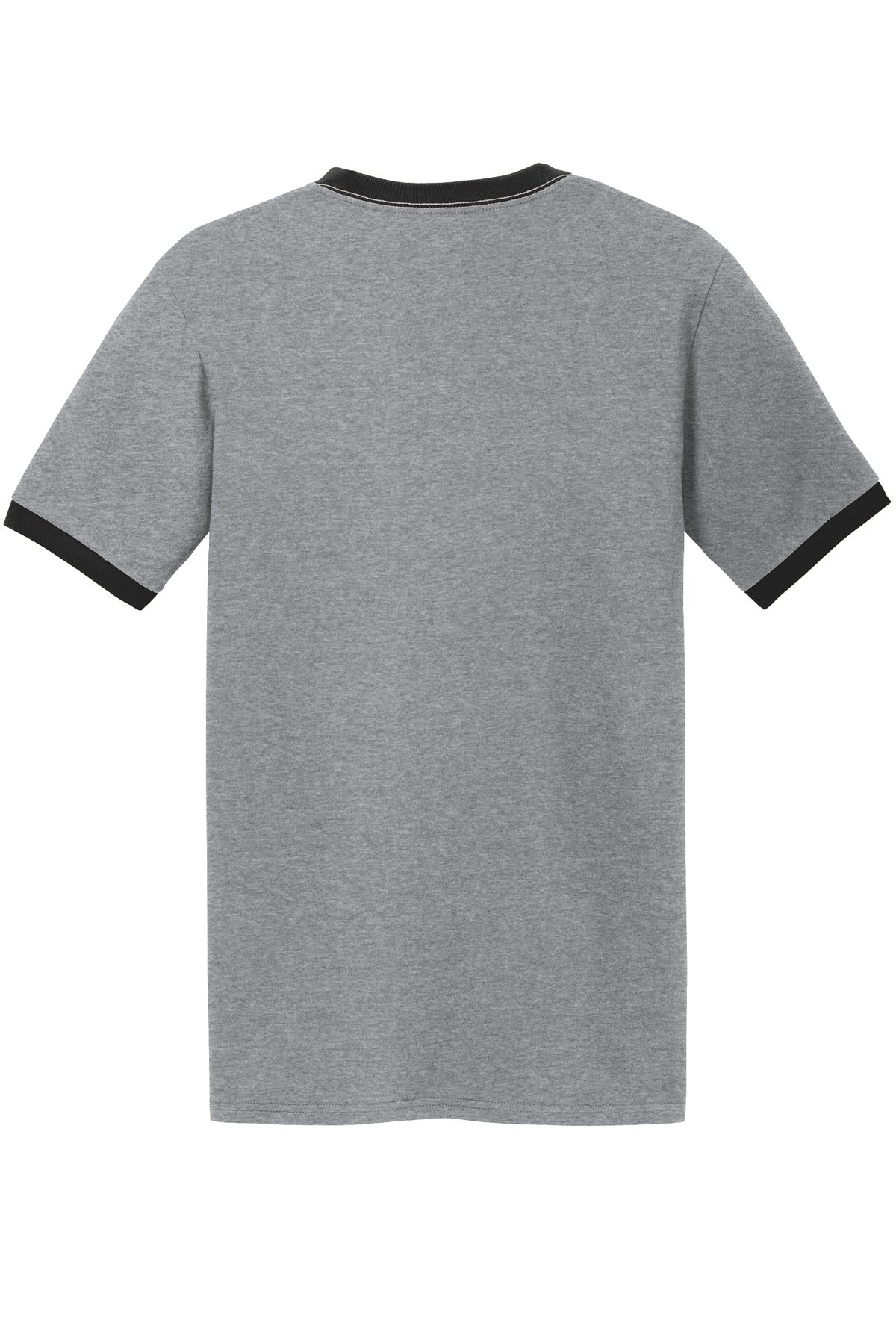 Port & Company Core Cotton Ringer Tee. PC54R Athletic Heather/ Jet Black