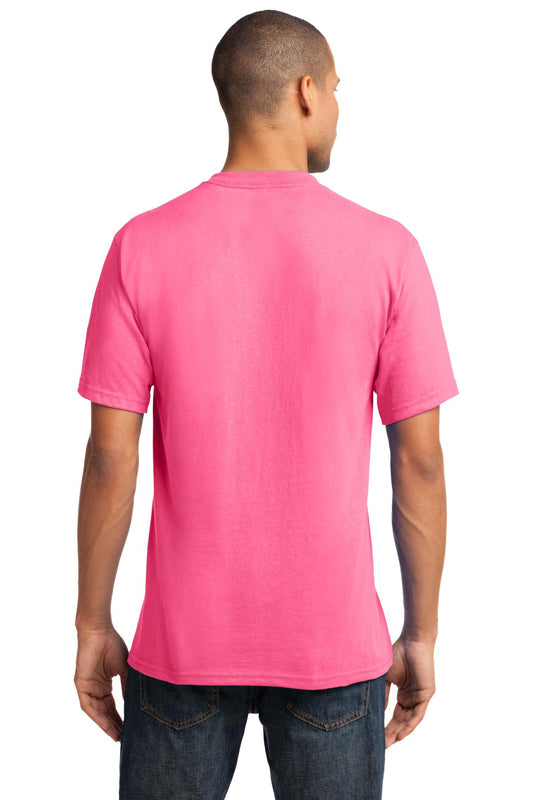 Port & Company Core Cotton V-Neck Tee. PC54V Neon Pink