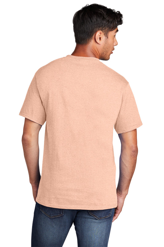 Port & Company Core Cotton Tee. PC54 Heathered Dusty Peach