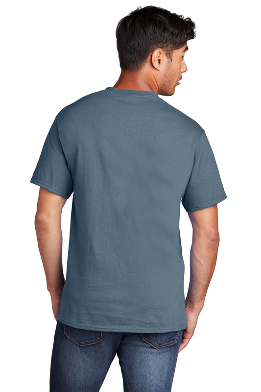 Port & Company Core Cotton Tee. PC54 Stonewashed Blue