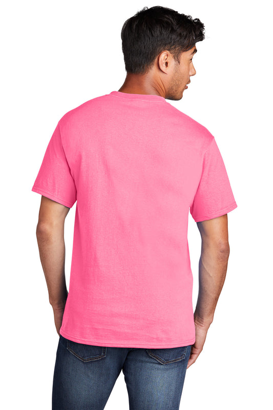 Port & Company Core Cotton Tee. PC54 Neon Pink