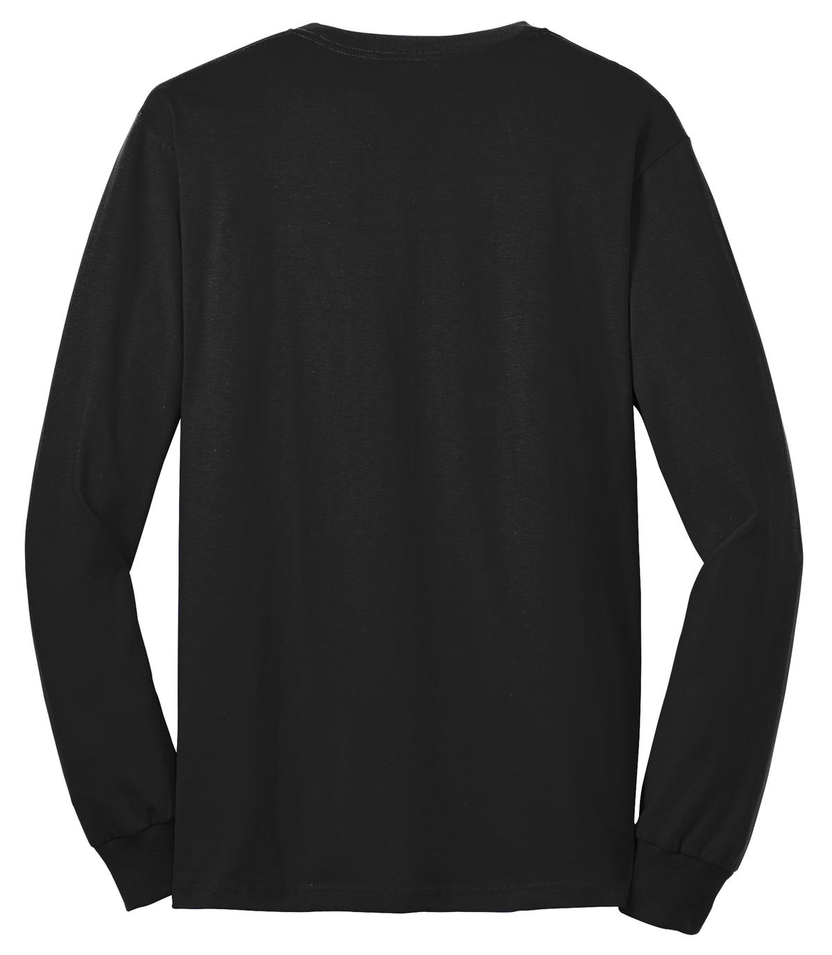 Port & Company Tall Long Sleeve Core Blend Tee. PC55LST Jet Black Tall