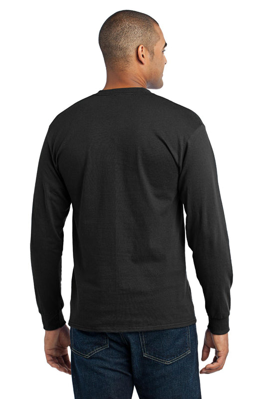 Port & Company Tall Long Sleeve Core Blend Tee. PC55LST Jet Black Tall