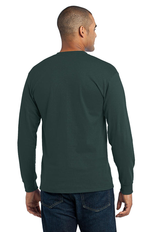 Port & Company Tall Long Sleeve Core Blend Tee. PC55LST Dark Green Tall