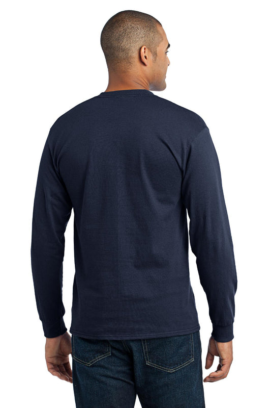 Port & Company Long Sleeve Core Blend Tee. PC55LS Navy