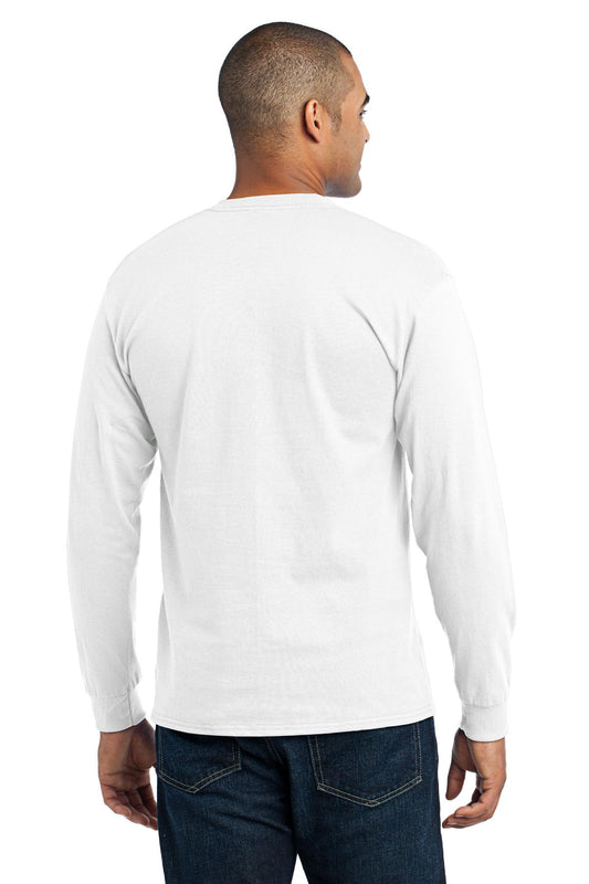 Port & Company Long Sleeve Core Blend Tee. PC55LS White