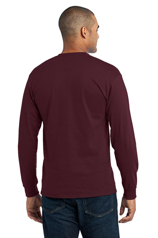 Port & Company Long Sleeve Core Blend Tee. PC55LS Athletic Maroon