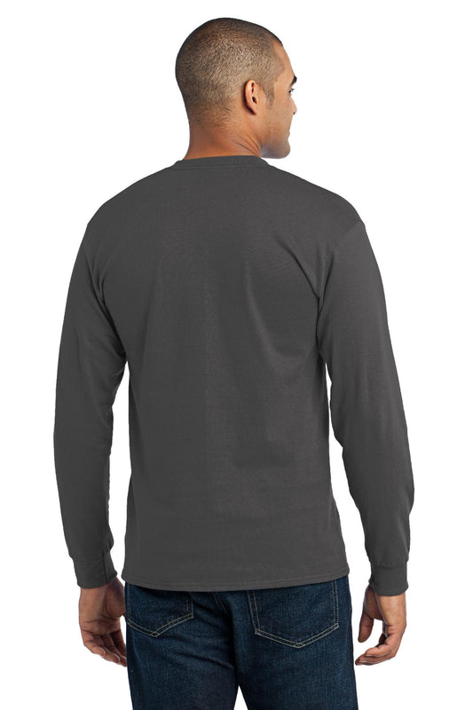 Port & Company Tall Long Sleeve Core Blend Tee. PC55LST Charcoal Tall