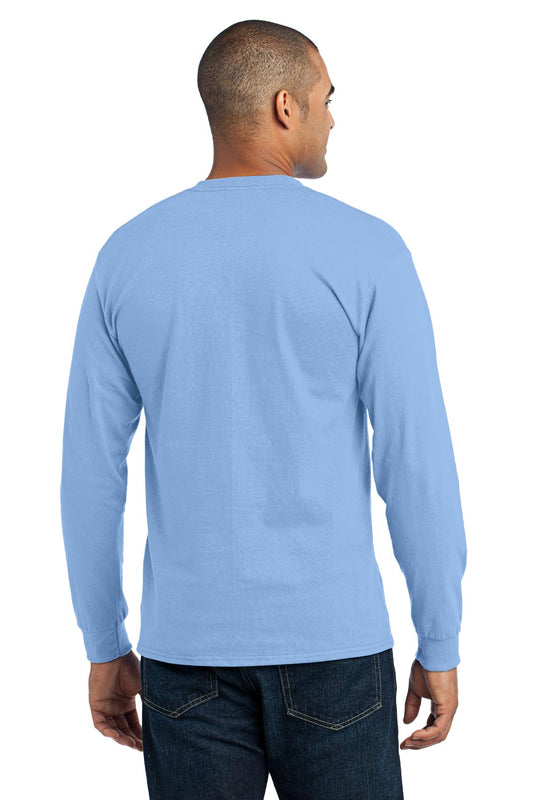 Port & Company Long Sleeve Core Blend Tee. PC55LS Light Blue