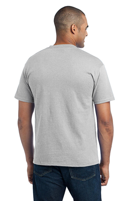 Port & Company Core Blend Pocket Tee. PC55P Ash