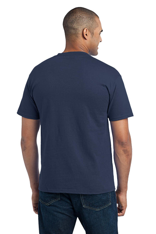 Port & Company Core Blend Pocket Tee. PC55P Navy