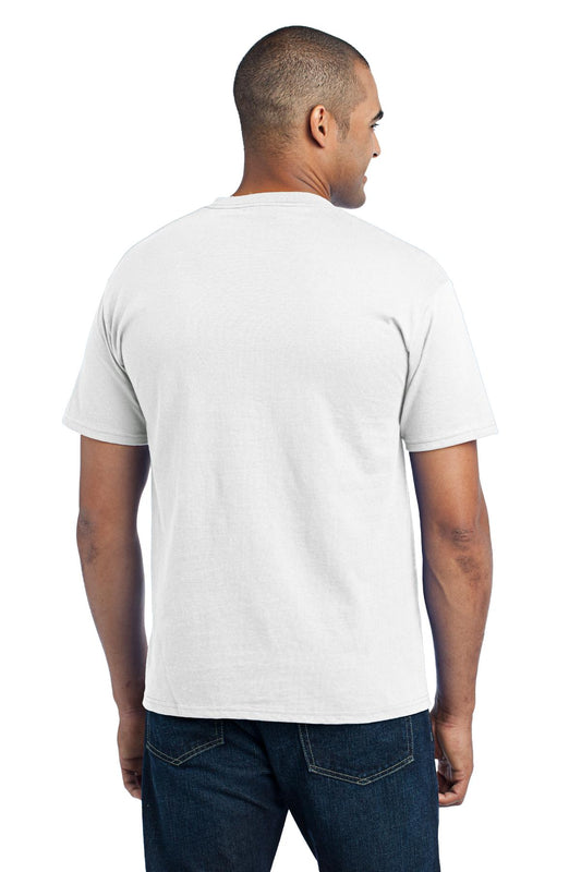 Port & Company Core Blend Pocket Tee. PC55P White